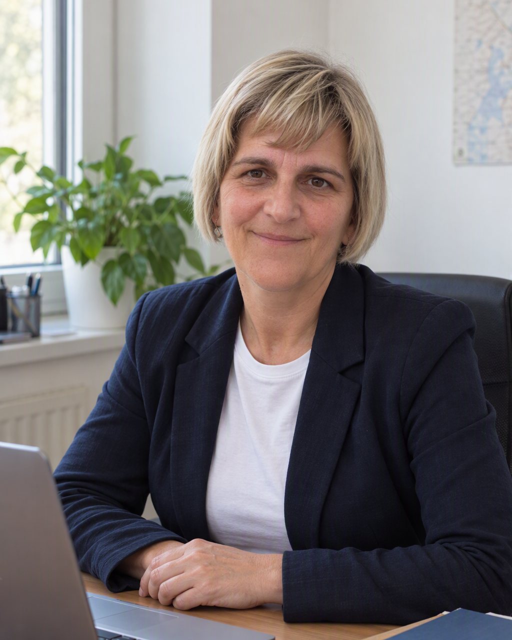 Ing. Erika Zajaková pri pracovnom stole